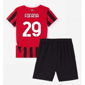 AC Milan Youssouf Fofana #29 Hemmakläder Barn 2024-25 Kortärmad (+ Korta byxor)